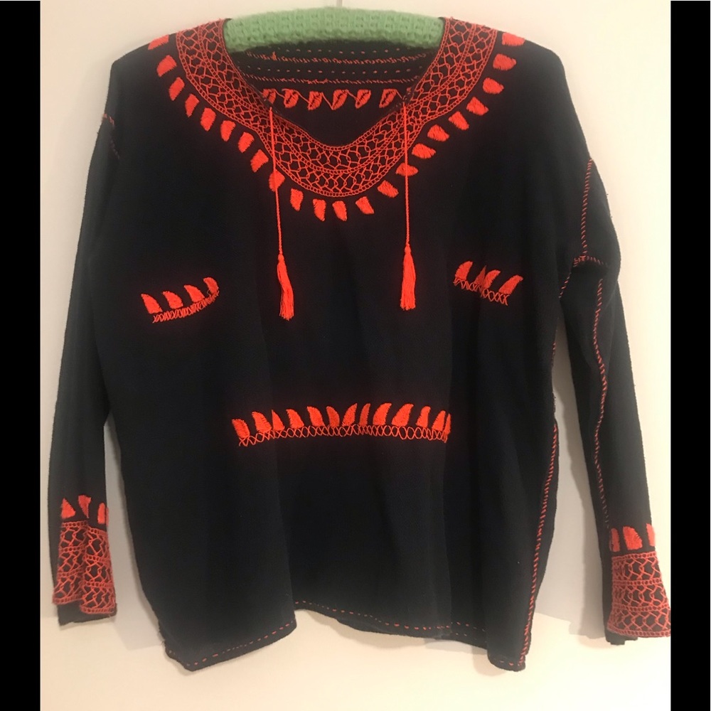 Vintage embroidered cotton blouse